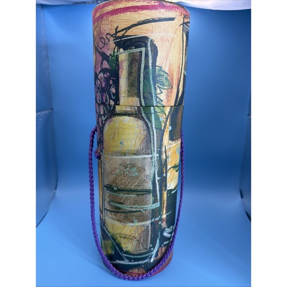 The Lindy Bowman Company Other - Wine Bottle Tote With Wine Bottles and Wine Glasses Carrying Cord 13” Tall